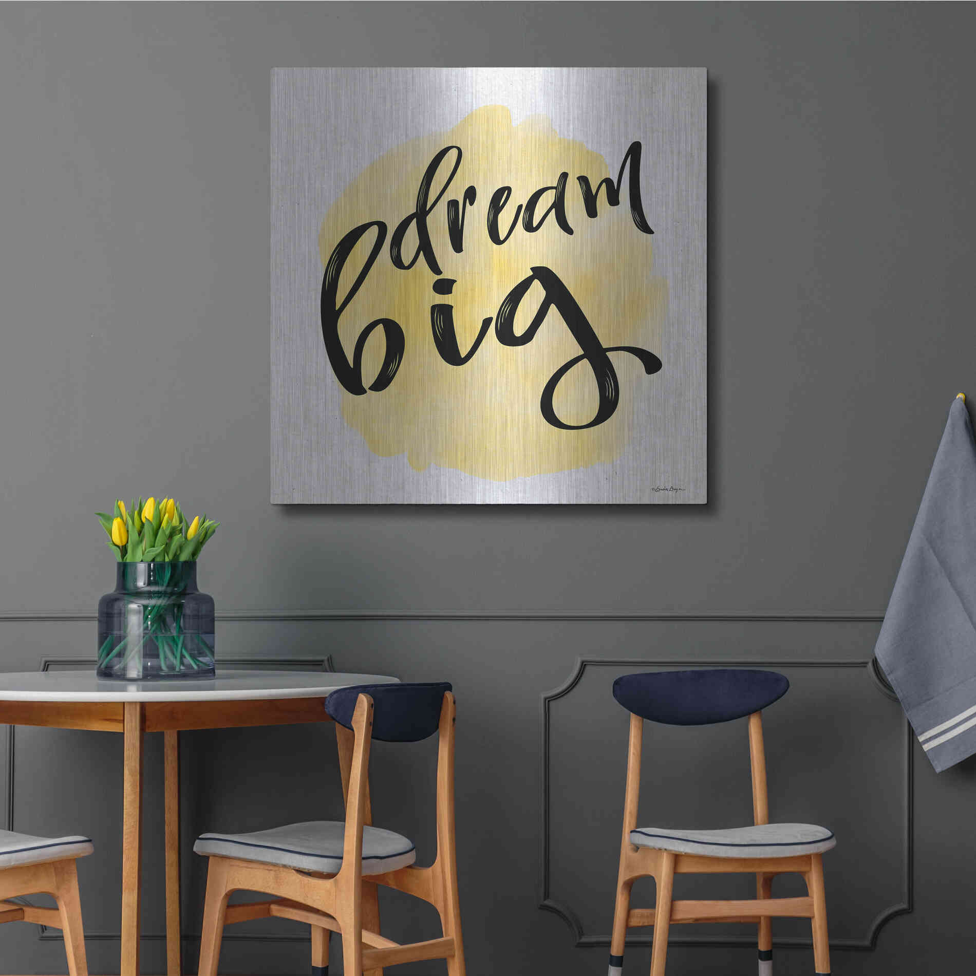 Luxe Metal Art 'Dream Big' by Susie Boyer, Metal Wall Art,36x36