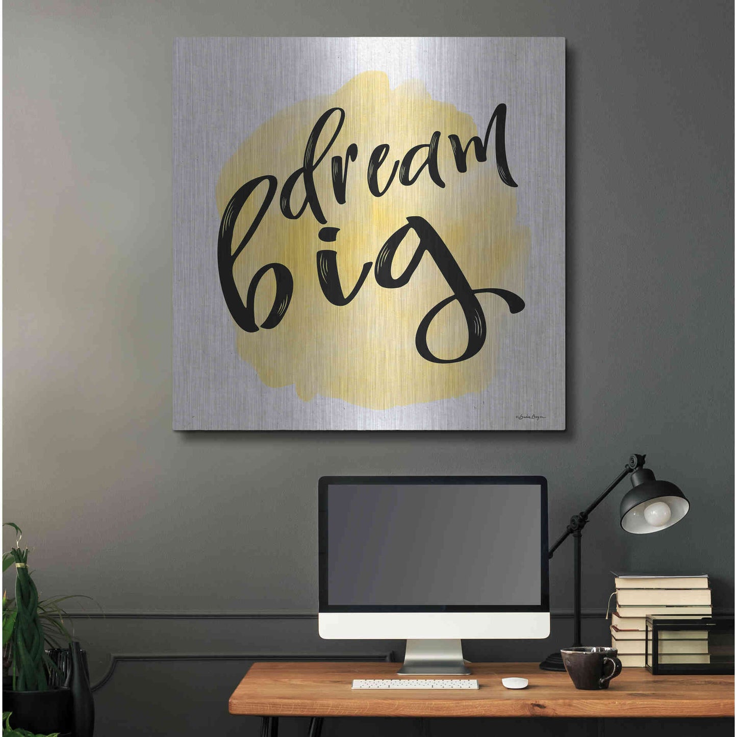 Luxe Metal Art 'Dream Big' by Susie Boyer, Metal Wall Art,36x36