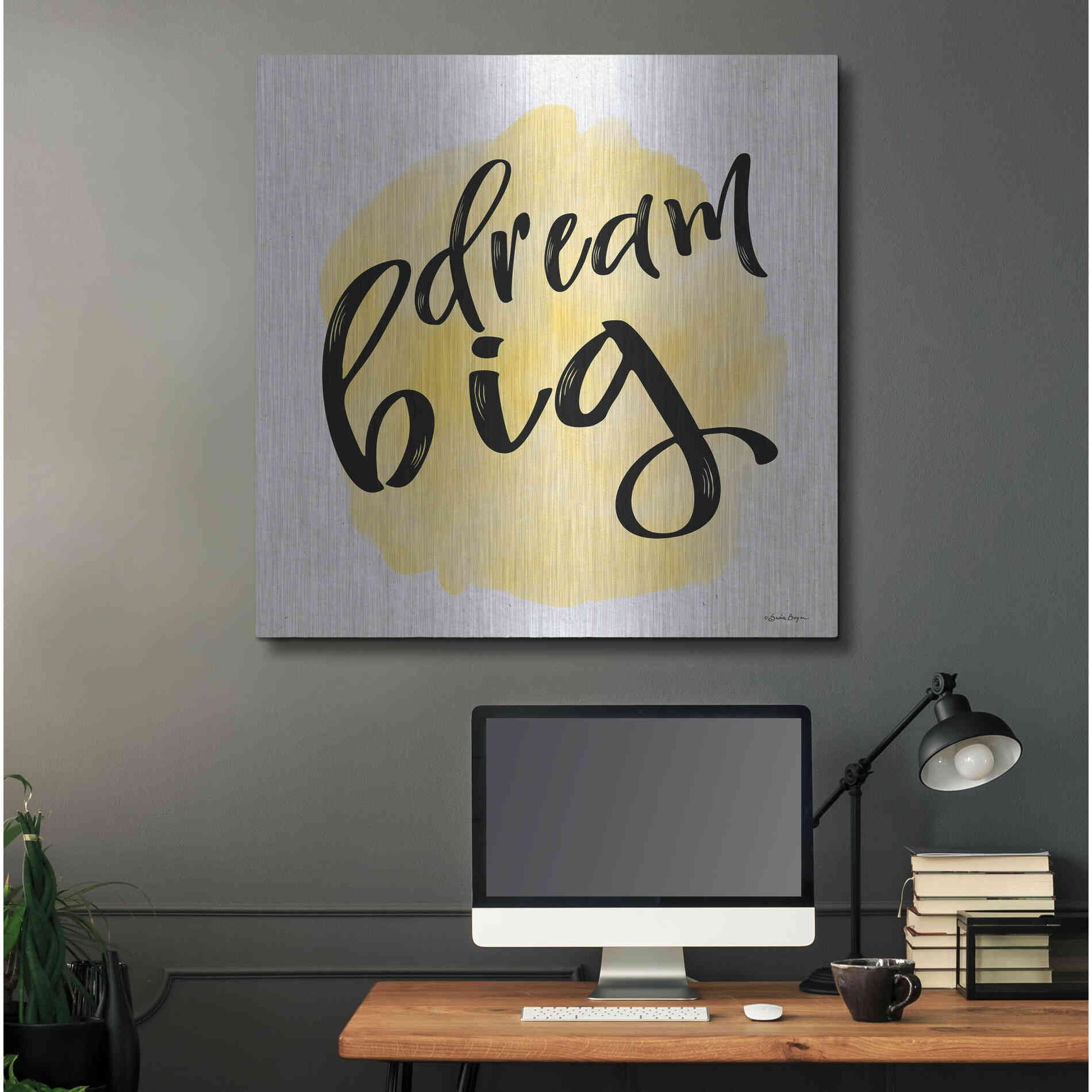 Luxe Metal Art 'Dream Big' by Susie Boyer, Metal Wall Art,36x36