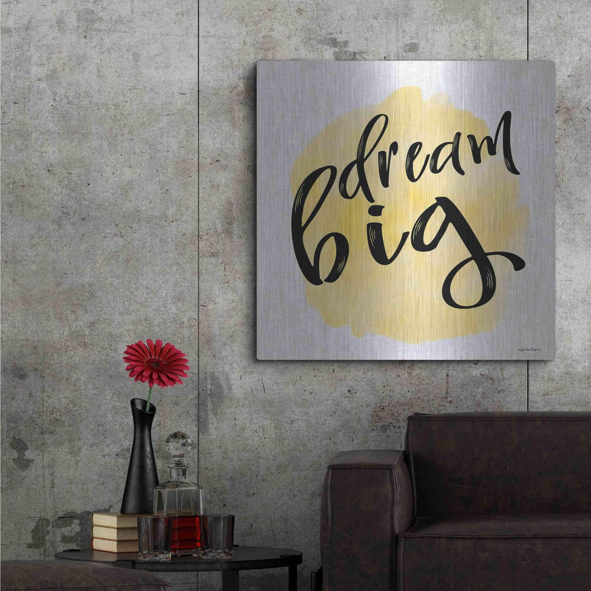Luxe Metal Art 'Dream Big' by Susie Boyer, Metal Wall Art,36x36