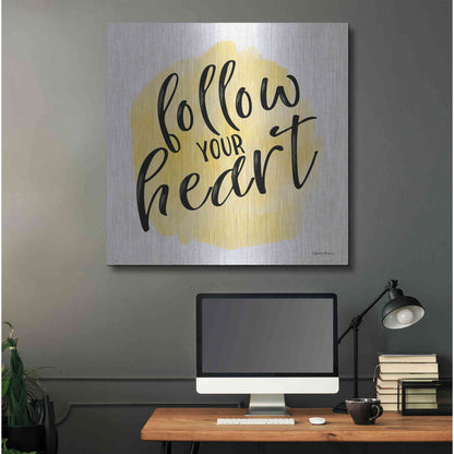 Luxe Metal Art 'Follow Your Heart' by Susie Boyer, Metal Wall Art,36x36