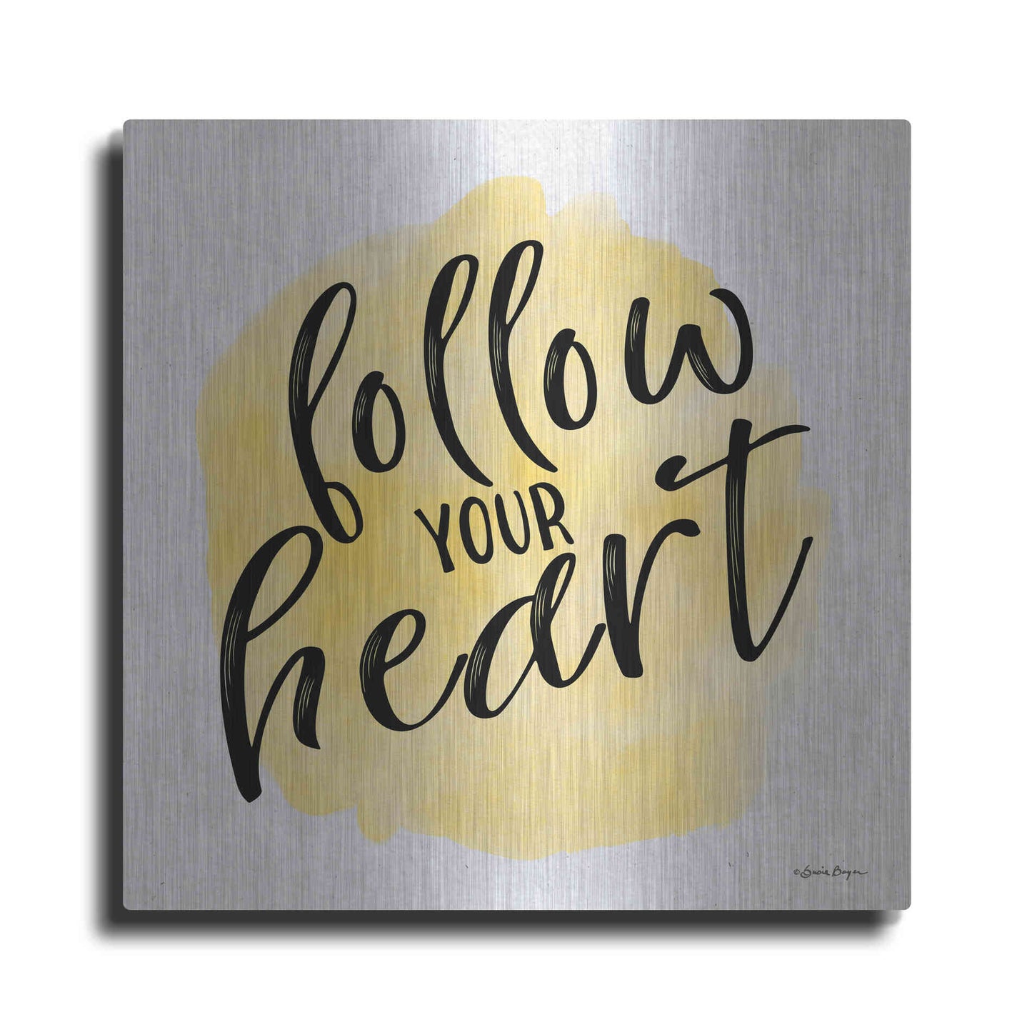 Luxe Metal Art 'Follow Your Heart' by Susie Boyer, Metal Wall Art