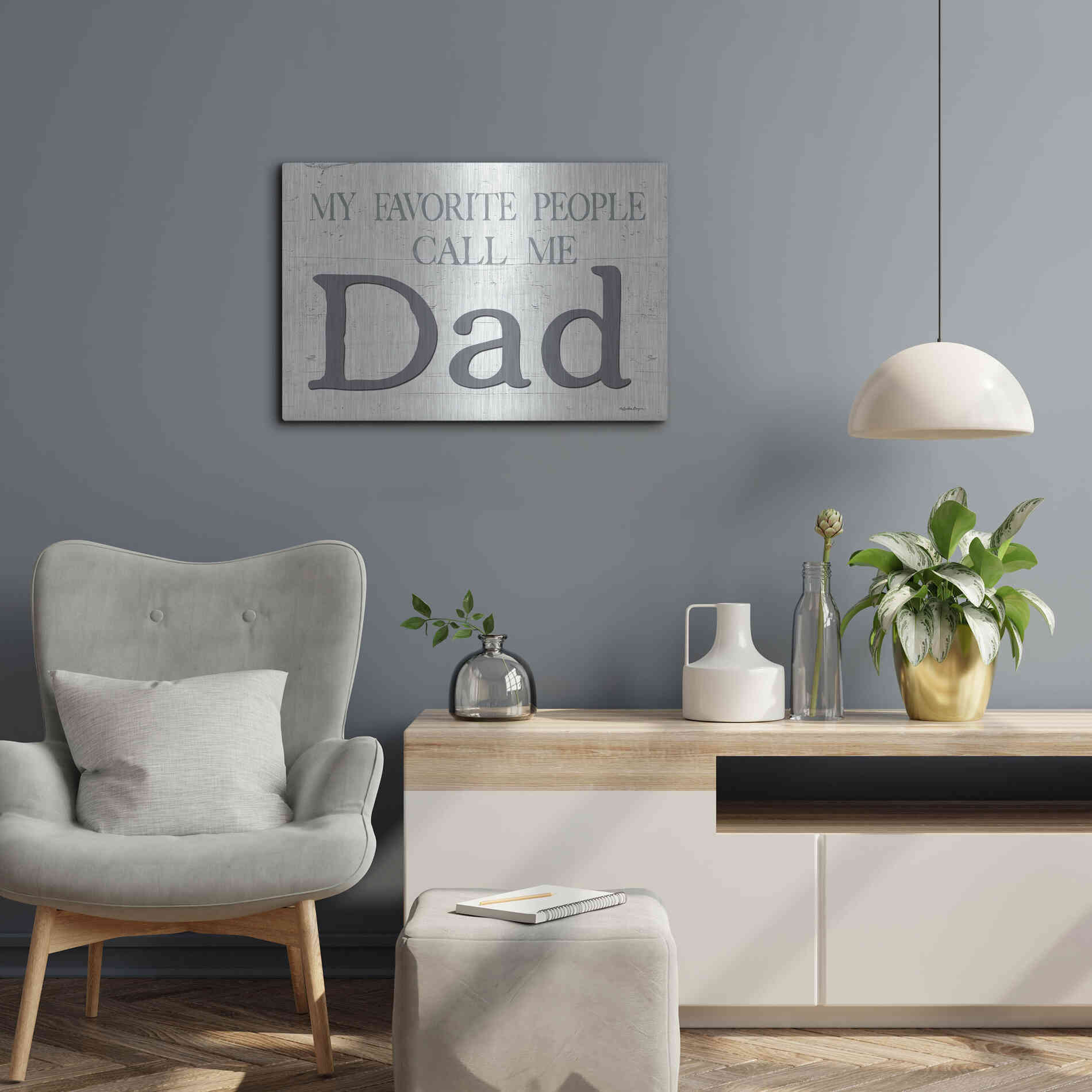Luxe Metal Art 'My Favorite People Call Me Dad' by Susie Boyer, Metal Wall Art,24x16