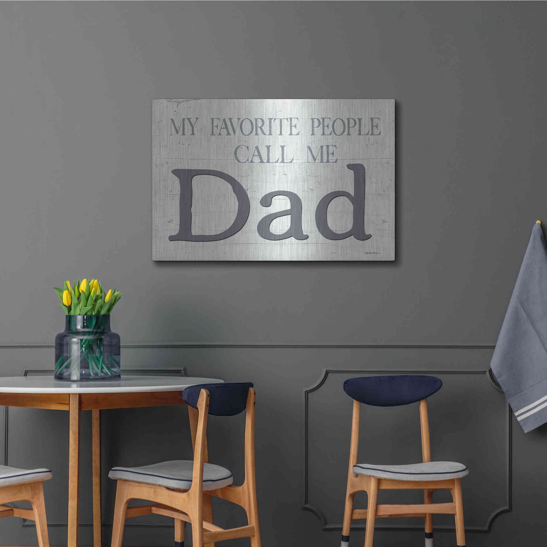 Luxe Metal Art 'My Favorite People Call Me Dad' by Susie Boyer, Metal Wall Art,36x24