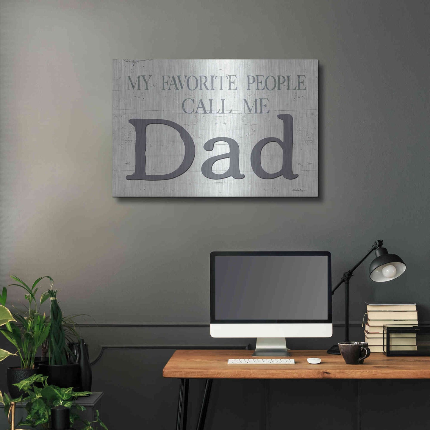 Luxe Metal Art 'My Favorite People Call Me Dad' by Susie Boyer, Metal Wall Art,36x24