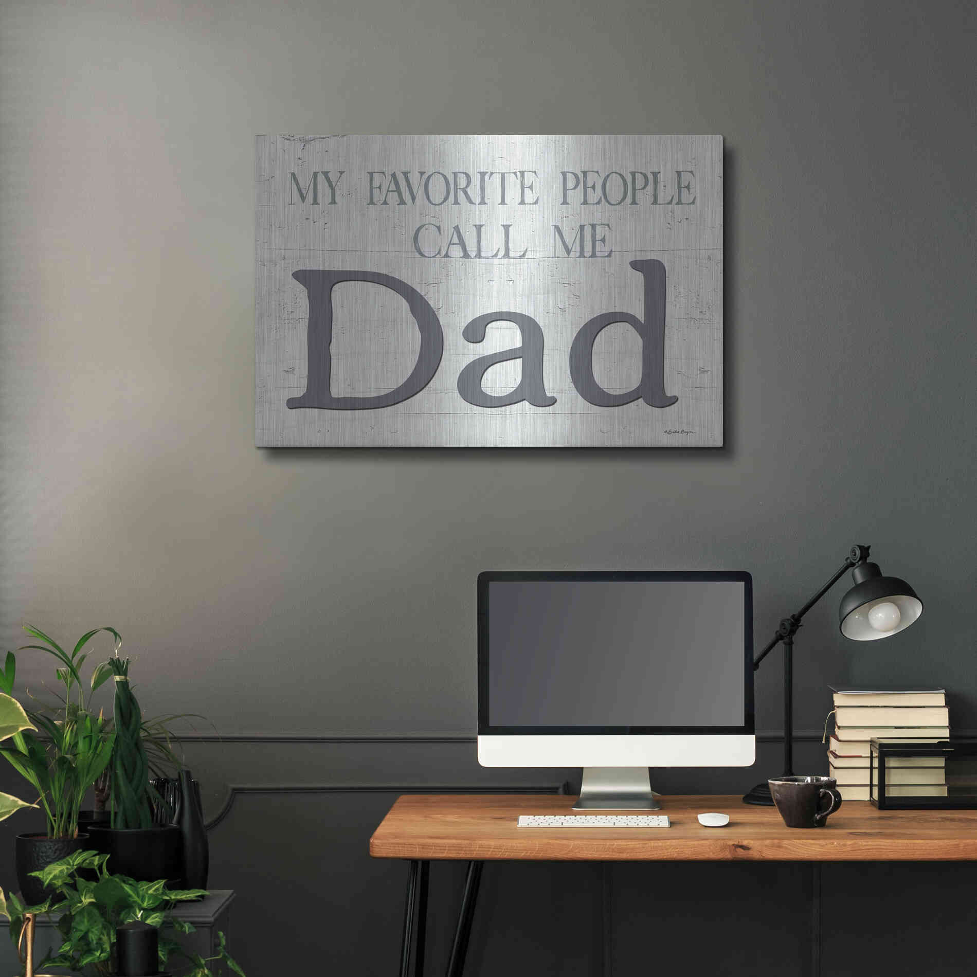 Luxe Metal Art 'My Favorite People Call Me Dad' by Susie Boyer, Metal Wall Art,36x24