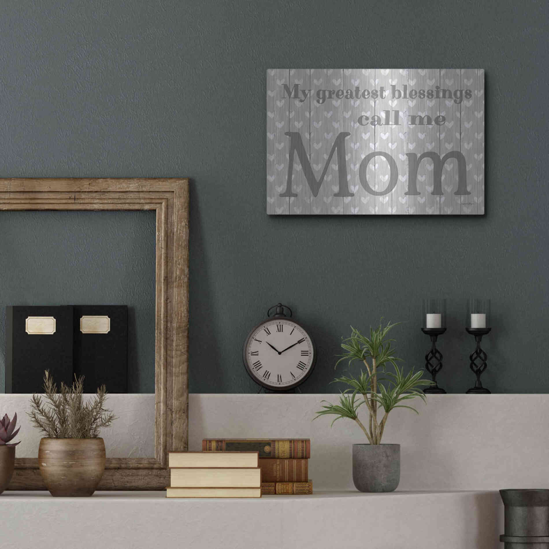 Luxe Metal Art 'My Greatest Blessings Call Me Mom' by Susie Boyer, Metal Wall Art,16x12
