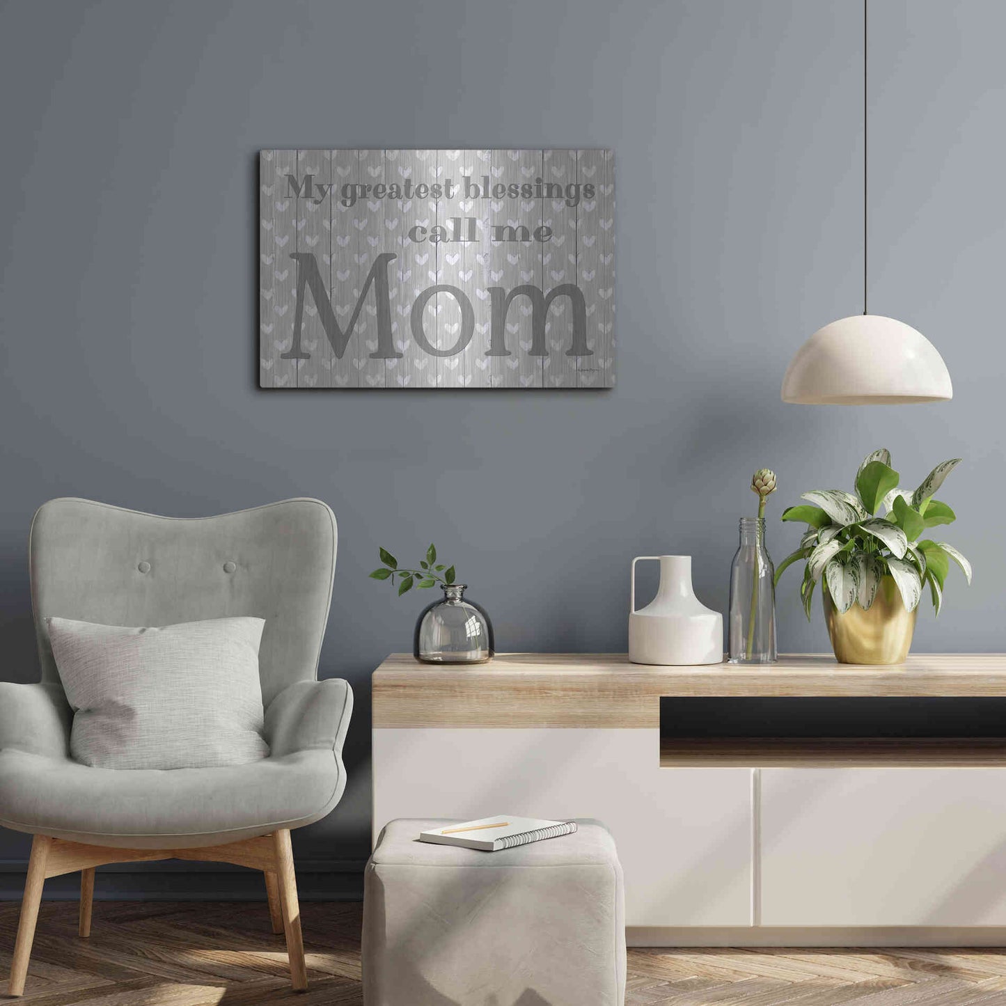 Luxe Metal Art 'My Greatest Blessings Call Me Mom' by Susie Boyer, Metal Wall Art,24x16
