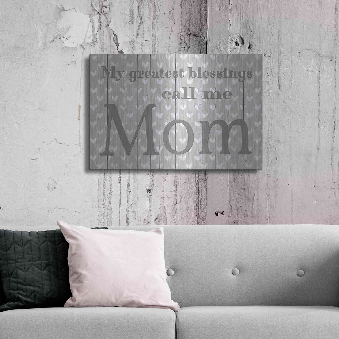 Luxe Metal Art 'My Greatest Blessings Call Me Mom' by Susie Boyer, Metal Wall Art,36x24