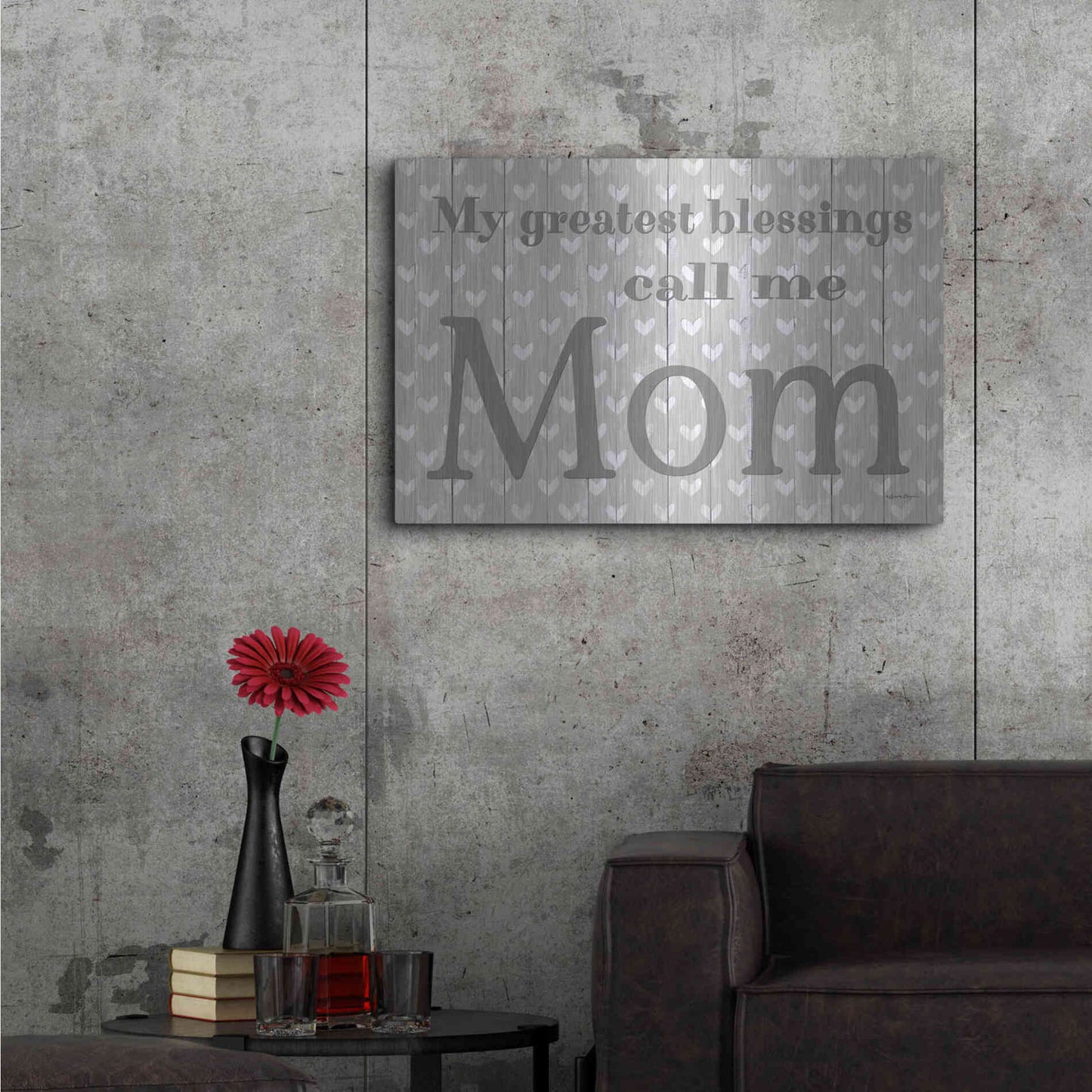 Luxe Metal Art 'My Greatest Blessings Call Me Mom' by Susie Boyer, Metal Wall Art,36x24