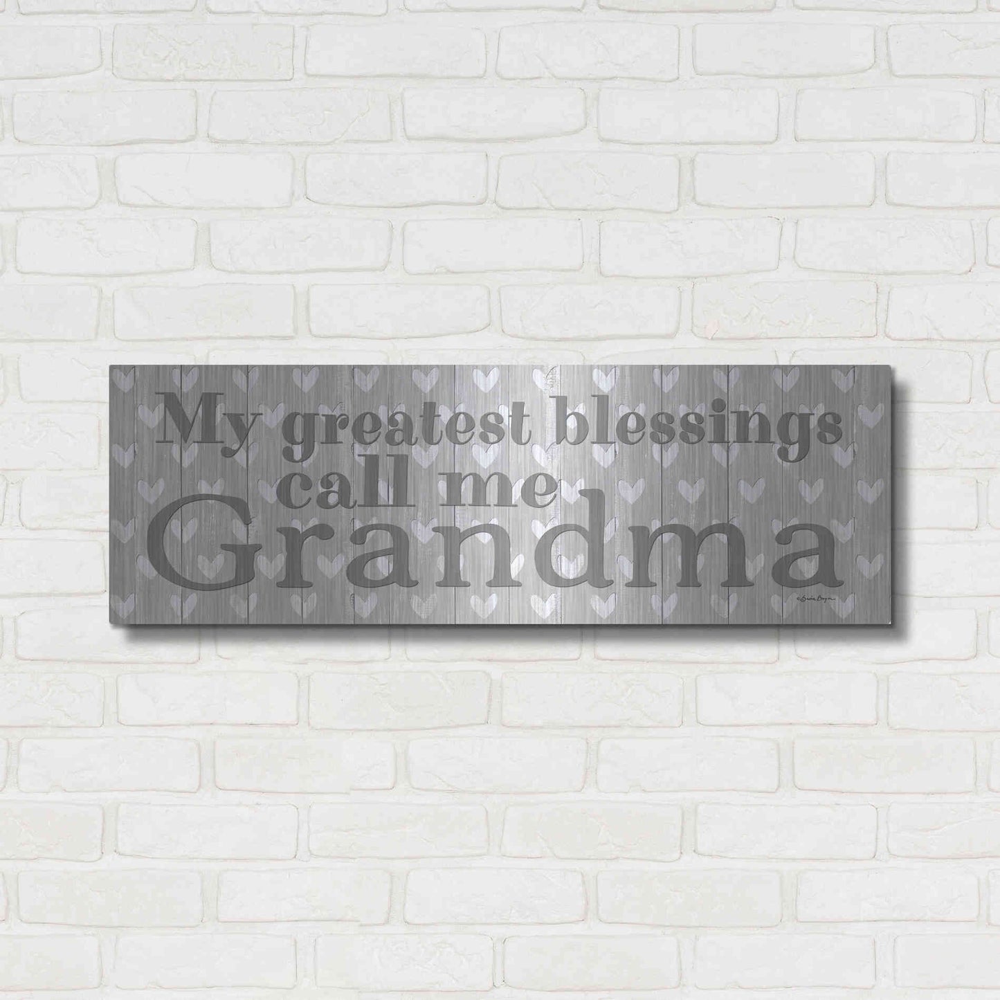 Luxe Metal Art 'My Greatest Blessings Call Me Grandma' by Susie Boyer, Metal Wall Art,36x12