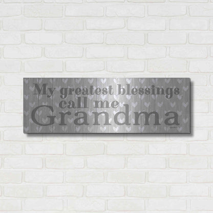 Luxe Metal Art 'My Greatest Blessings Call Me Grandma' by Susie Boyer, Metal Wall Art,36x12
