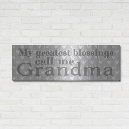 Luxe Metal Art 'My Greatest Blessings Call Me Grandma' by Susie Boyer, Metal Wall Art,48x16
