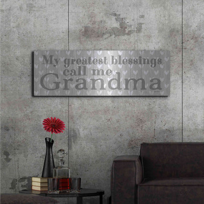 Luxe Metal Art 'My Greatest Blessings Call Me Grandma' by Susie Boyer, Metal Wall Art,48x16