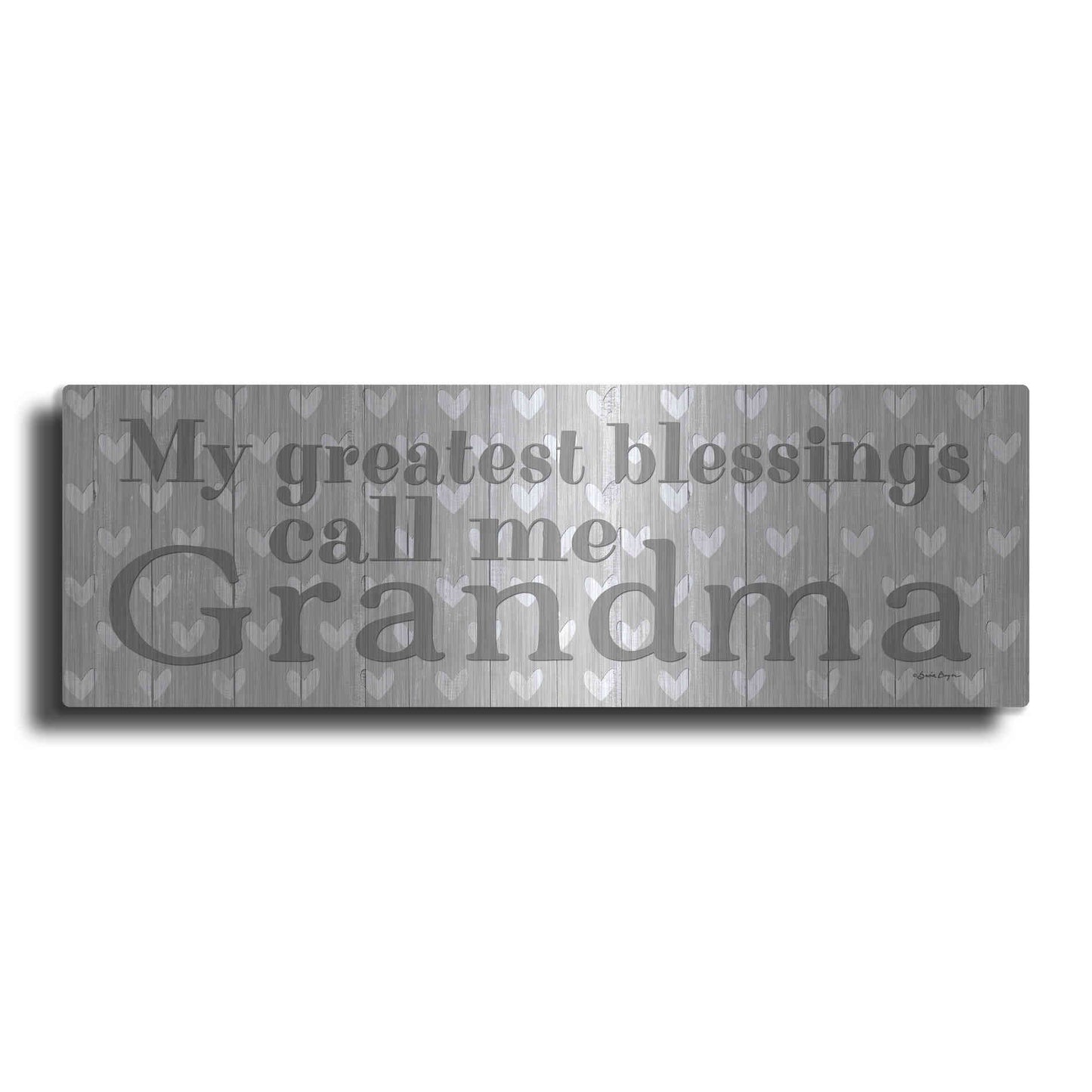 Luxe Metal Art 'My Greatest Blessings Call Me Grandma' by Susie Boyer, Metal Wall Art