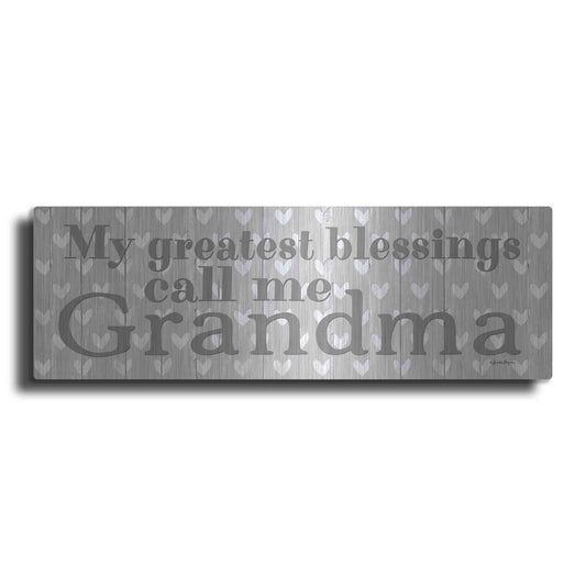 Luxe Metal Art 'My Greatest Blessings Call Me Grandma' by Susie Boyer, Metal Wall Art