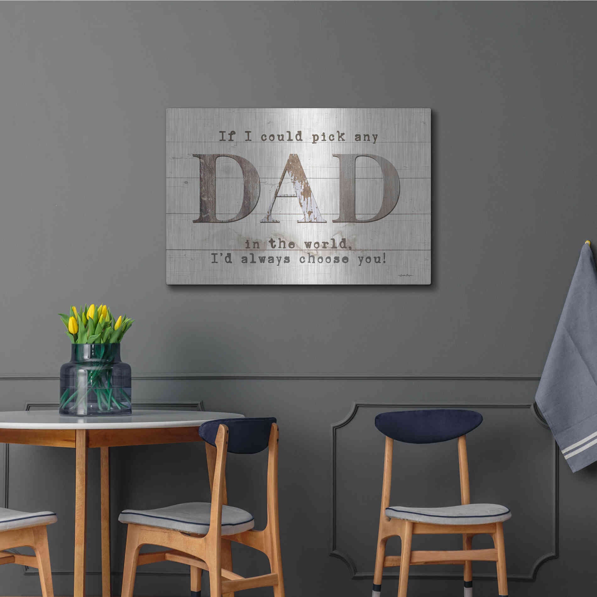 Luxe Metal Art 'Dad - I'd Pick You' by Susie Boyer, Metal Wall Art,36x24