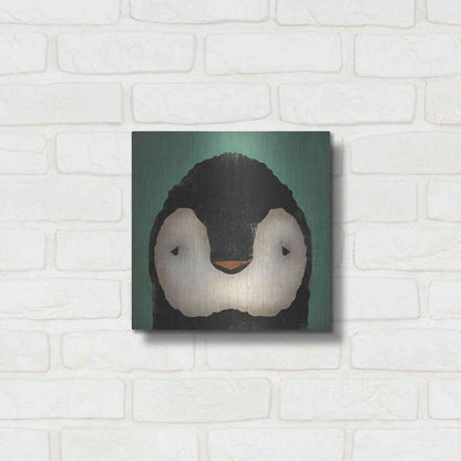 Luxe Metal Art 'Baby Penguin' by Ryan Fowler, Metal Wall Art,12x12