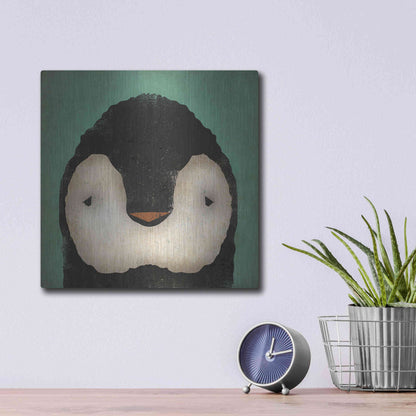 Luxe Metal Art 'Baby Penguin' by Ryan Fowler, Metal Wall Art,12x12