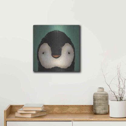 Luxe Metal Art 'Baby Penguin' by Ryan Fowler, Metal Wall Art,12x12
