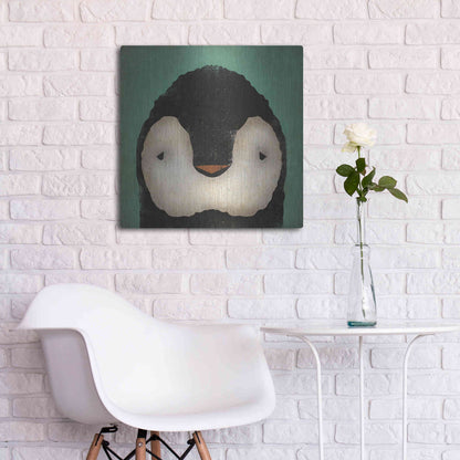 Luxe Metal Art 'Baby Penguin' by Ryan Fowler, Metal Wall Art,24x24