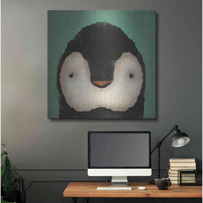 Luxe Metal Art 'Baby Penguin' by Ryan Fowler, Metal Wall Art,36x36