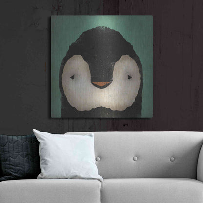 Luxe Metal Art 'Baby Penguin' by Ryan Fowler, Metal Wall Art,36x36