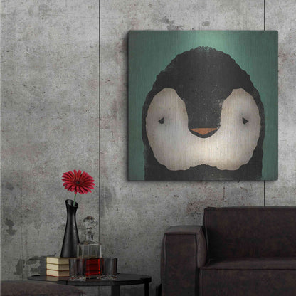 Luxe Metal Art 'Baby Penguin' by Ryan Fowler, Metal Wall Art,36x36