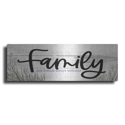 Luxe Metal Art 'Family and Friends Always Welcome ' by Susie Boyer, Metal Wall Art