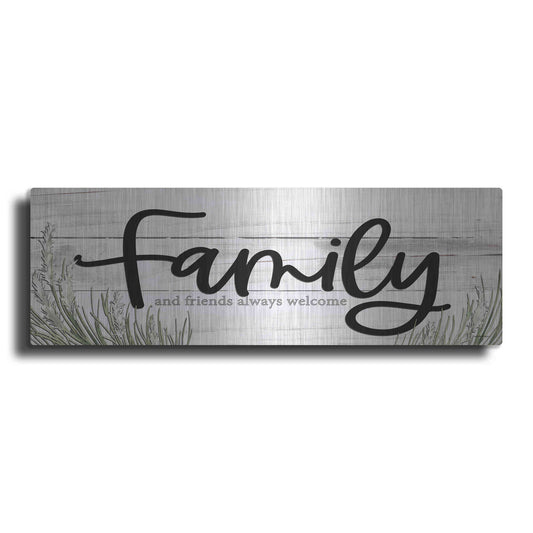 Luxe Metal Art 'Family and Friends Always Welcome ' by Susie Boyer, Metal Wall Art