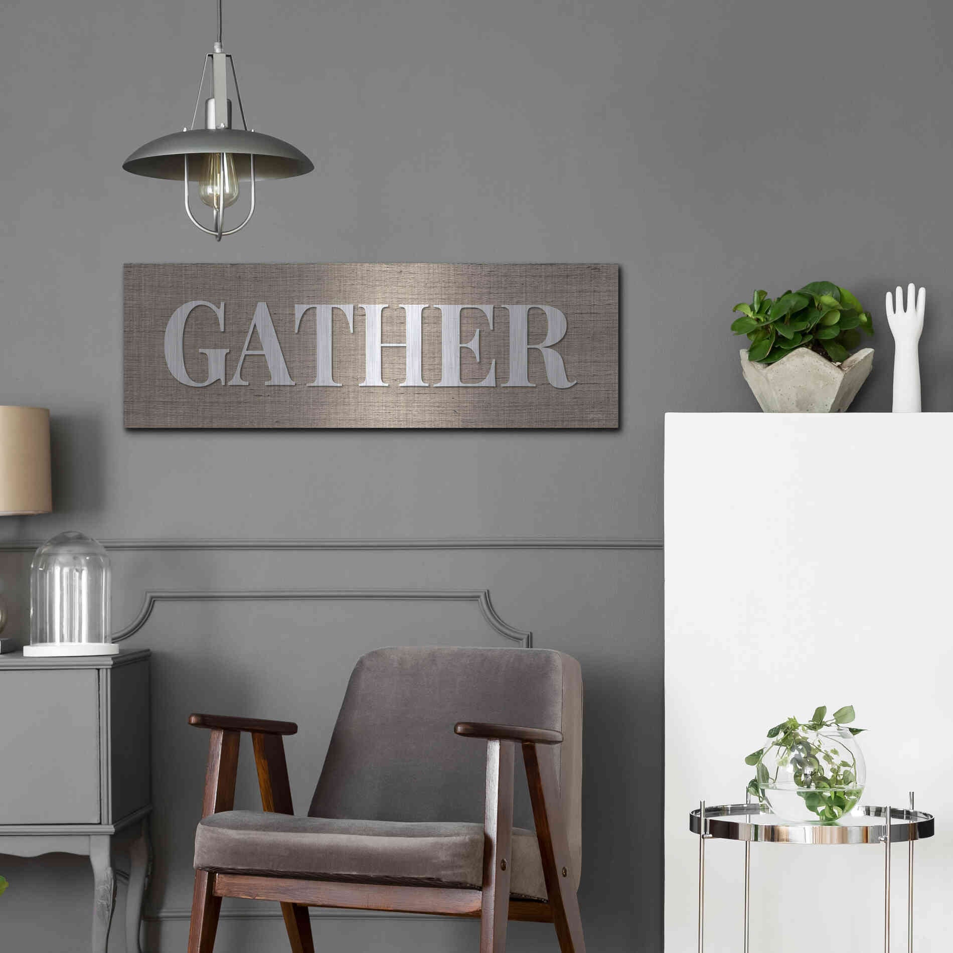 Luxe Metal Art 'Gather ' by Susie Boyer, Metal Wall Art,36x12