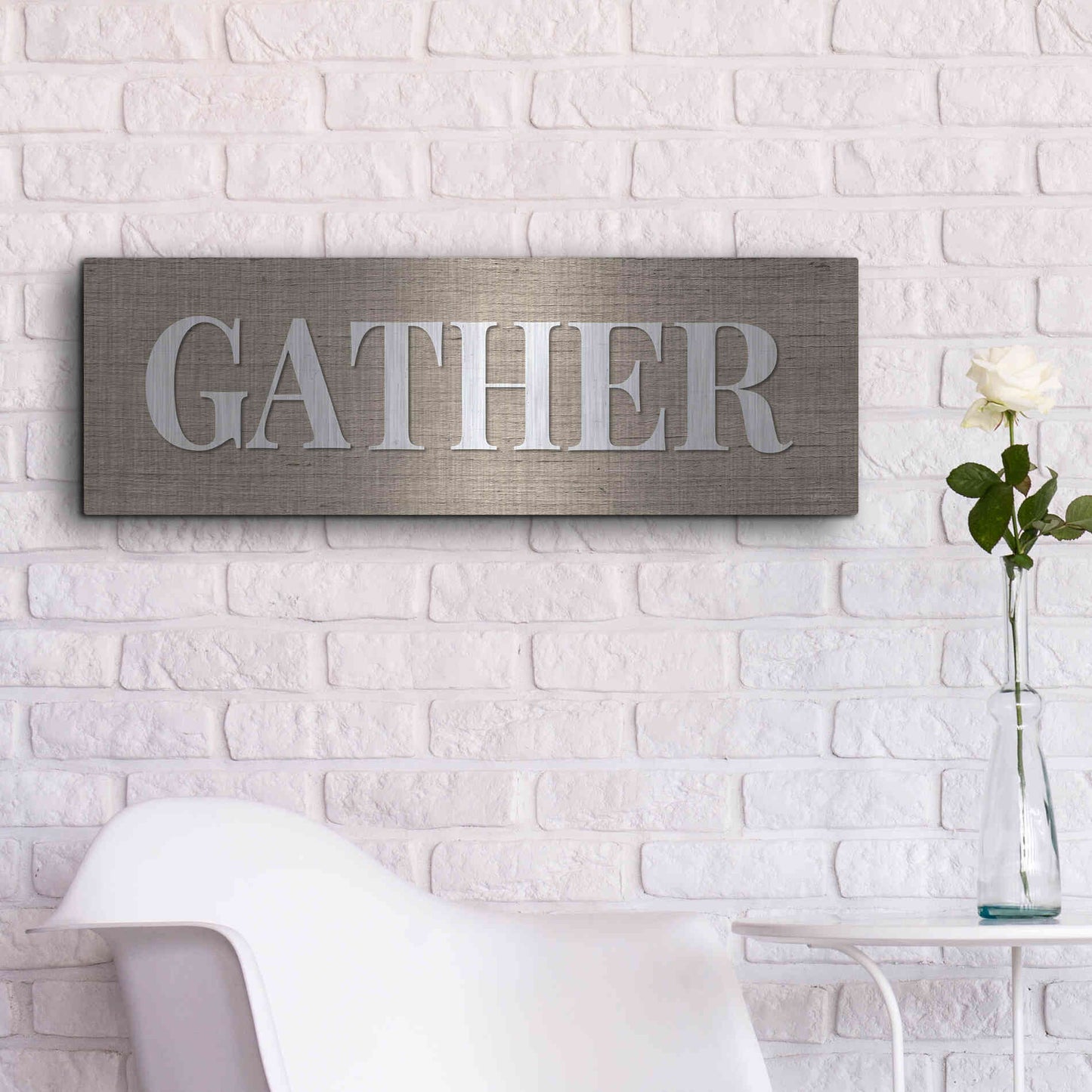 Luxe Metal Art 'Gather ' by Susie Boyer, Metal Wall Art,36x12