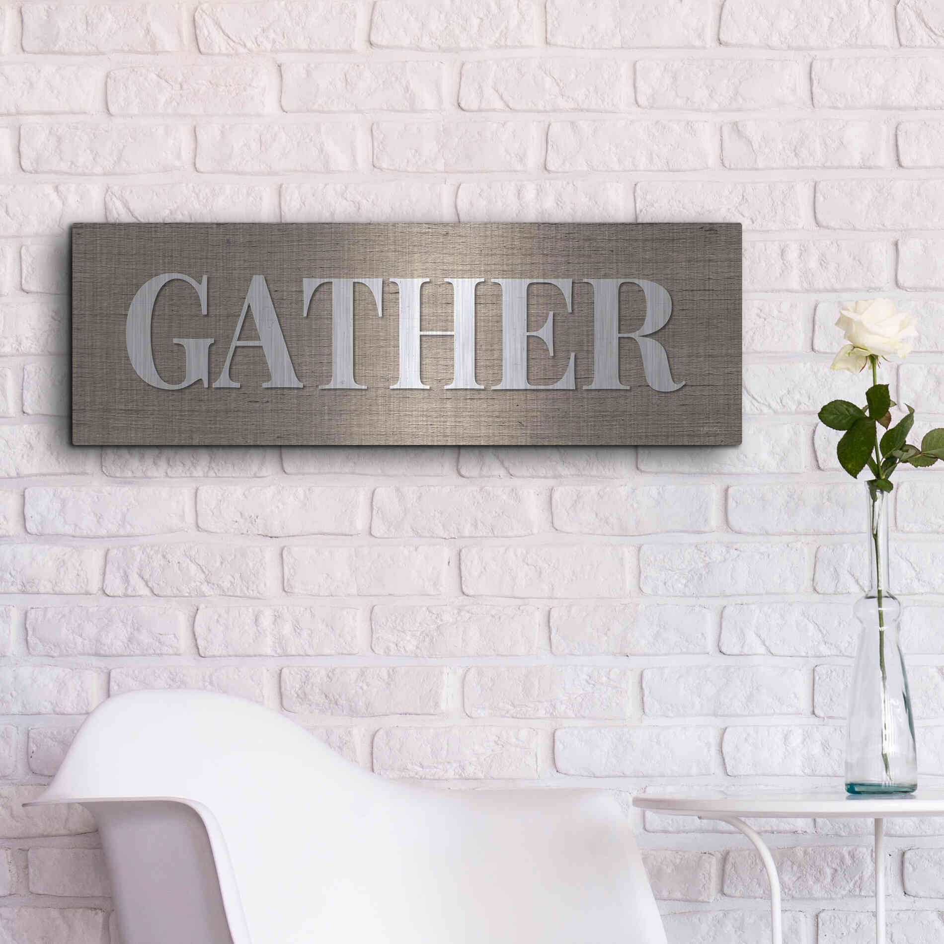 Luxe Metal Art 'Gather ' by Susie Boyer, Metal Wall Art,36x12