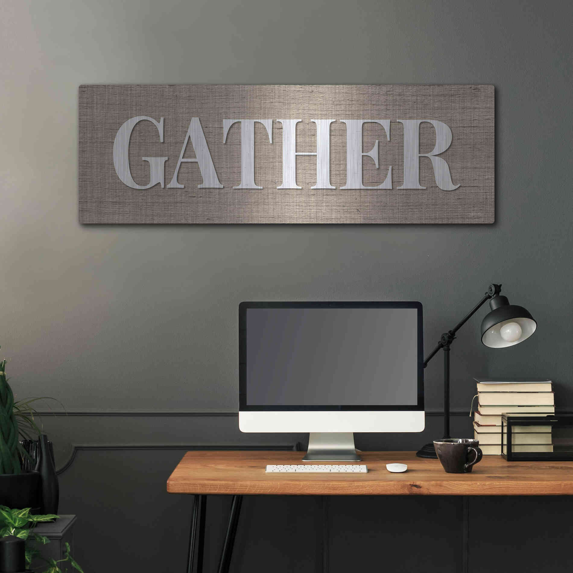 Luxe Metal Art 'Gather ' by Susie Boyer, Metal Wall Art,48x16