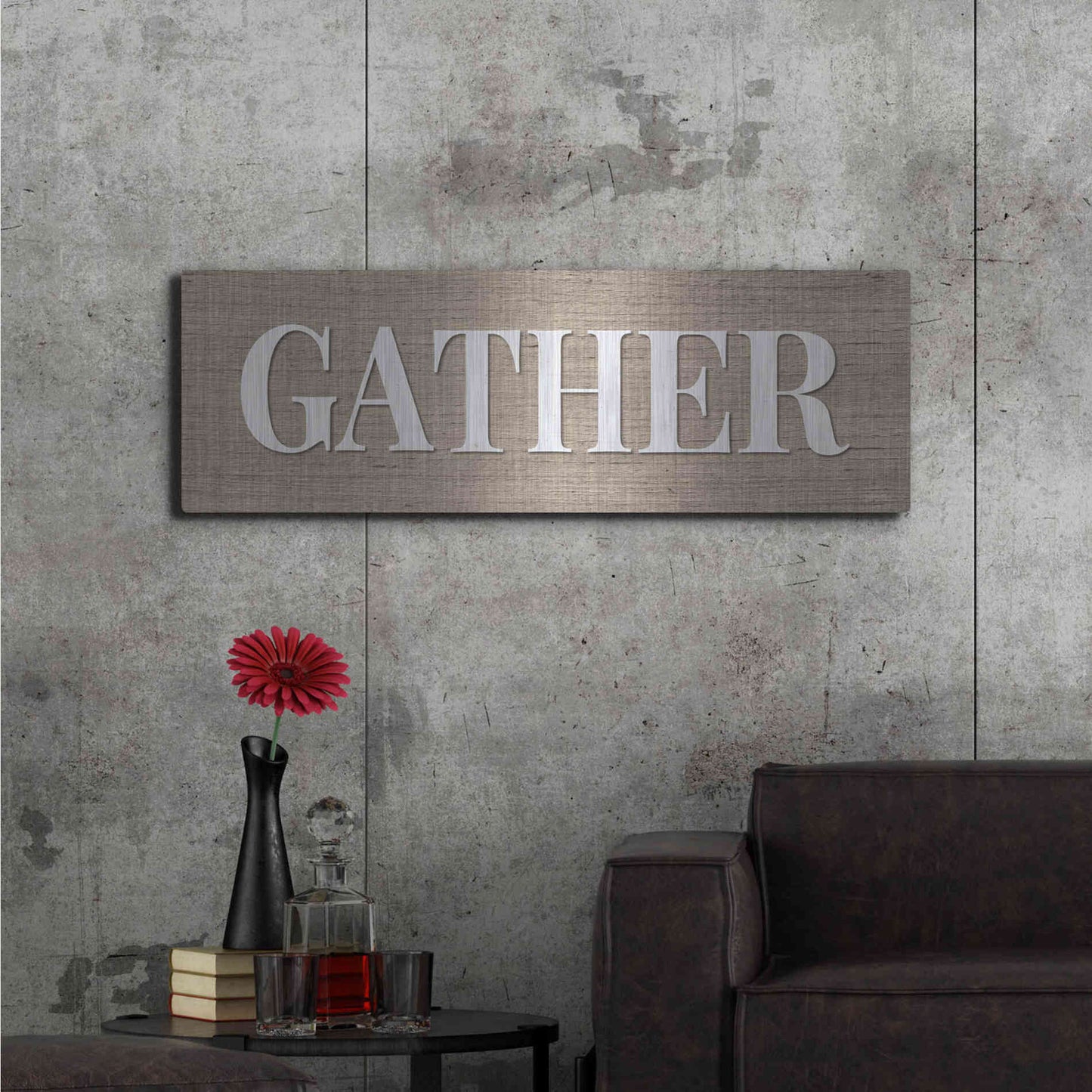 Luxe Metal Art 'Gather ' by Susie Boyer, Metal Wall Art,48x16