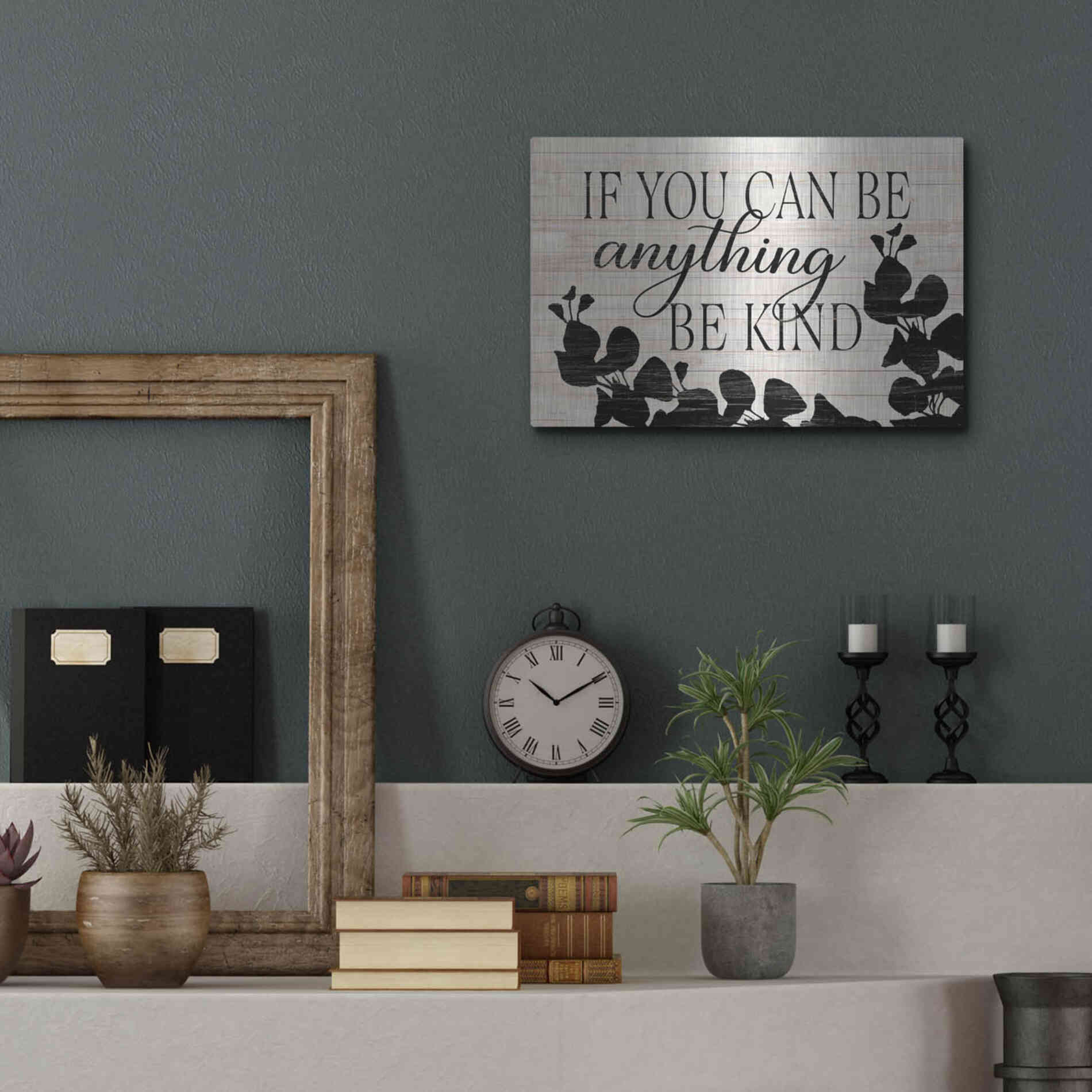 Luxe Metal Art 'Be Anything, Be Kind' by Cindy Jacobs, Metal Wall Art,16x12