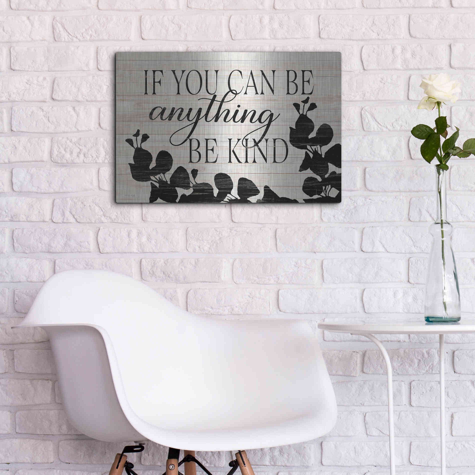 Luxe Metal Art 'Be Anything, Be Kind' by Cindy Jacobs, Metal Wall Art,24x16