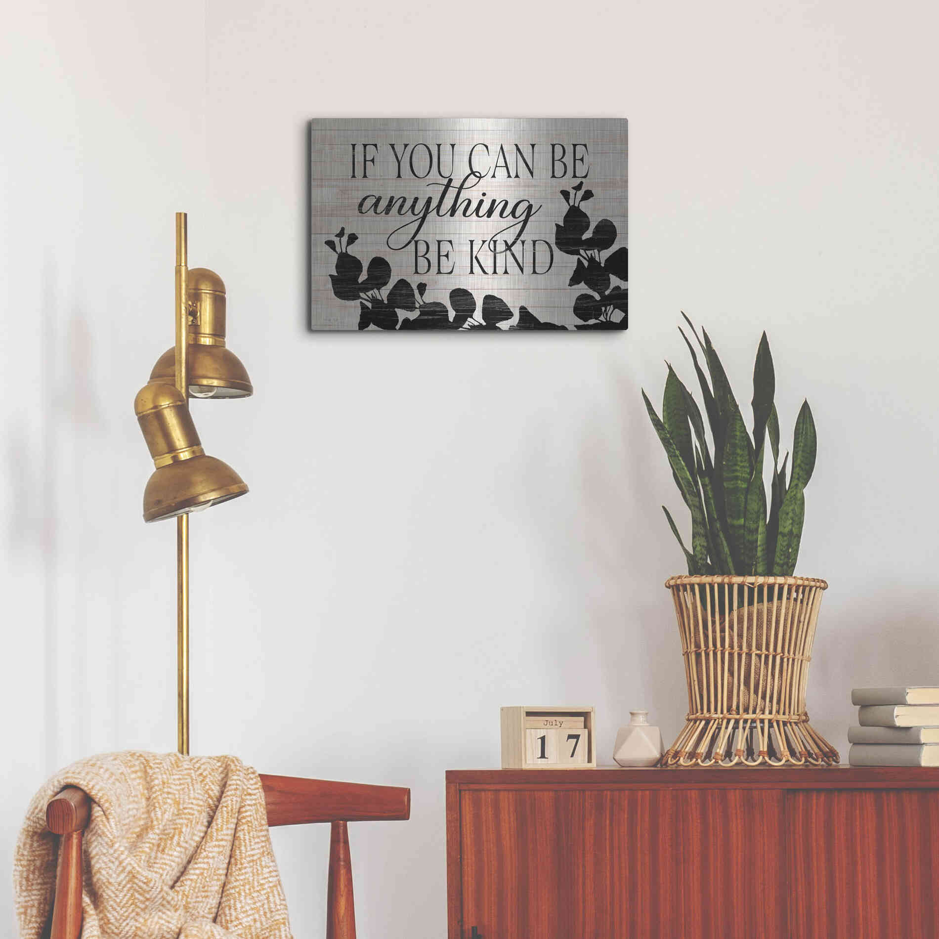 Luxe Metal Art 'Be Anything, Be Kind' by Cindy Jacobs, Metal Wall Art,24x16