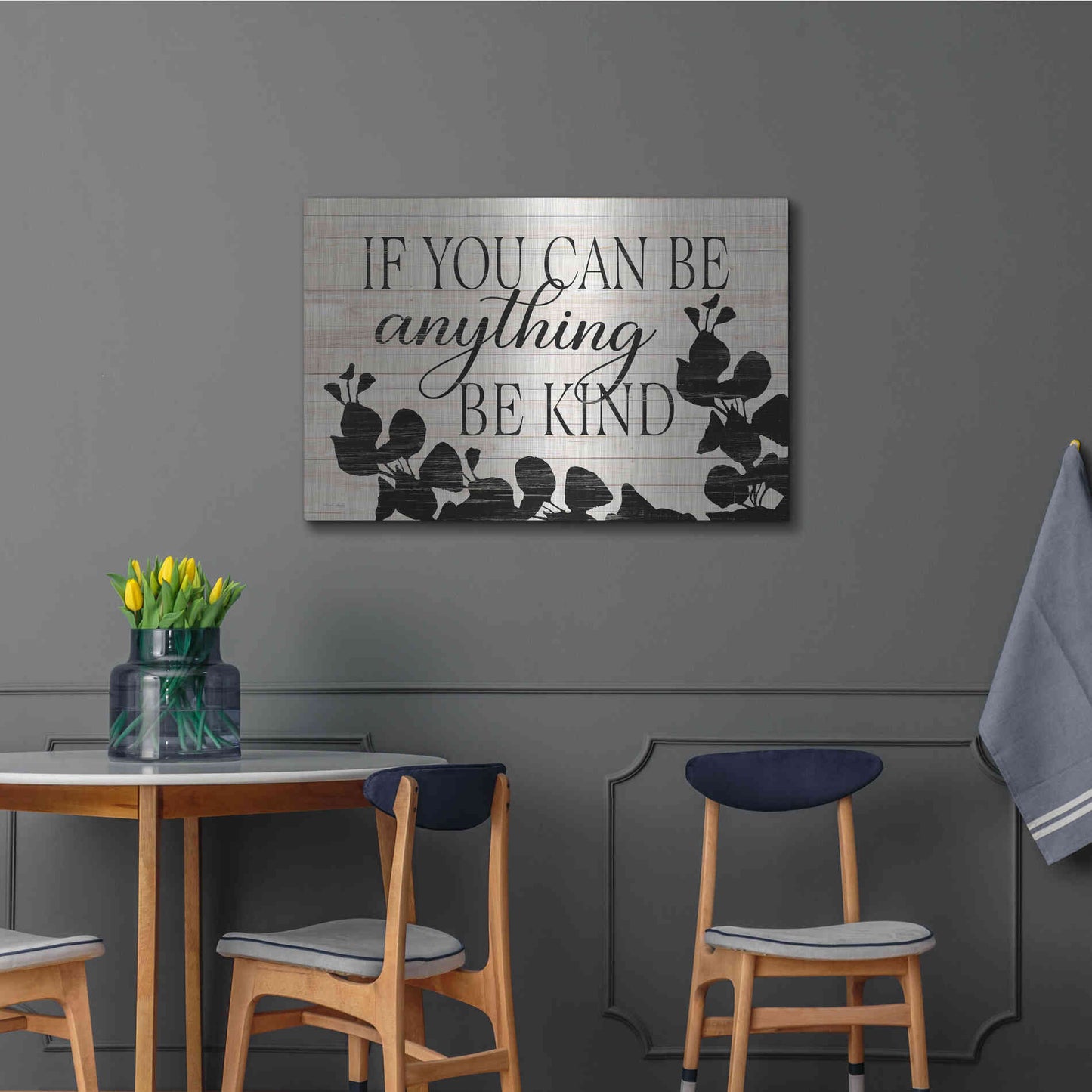 Luxe Metal Art 'Be Anything, Be Kind' by Cindy Jacobs, Metal Wall Art,36x24