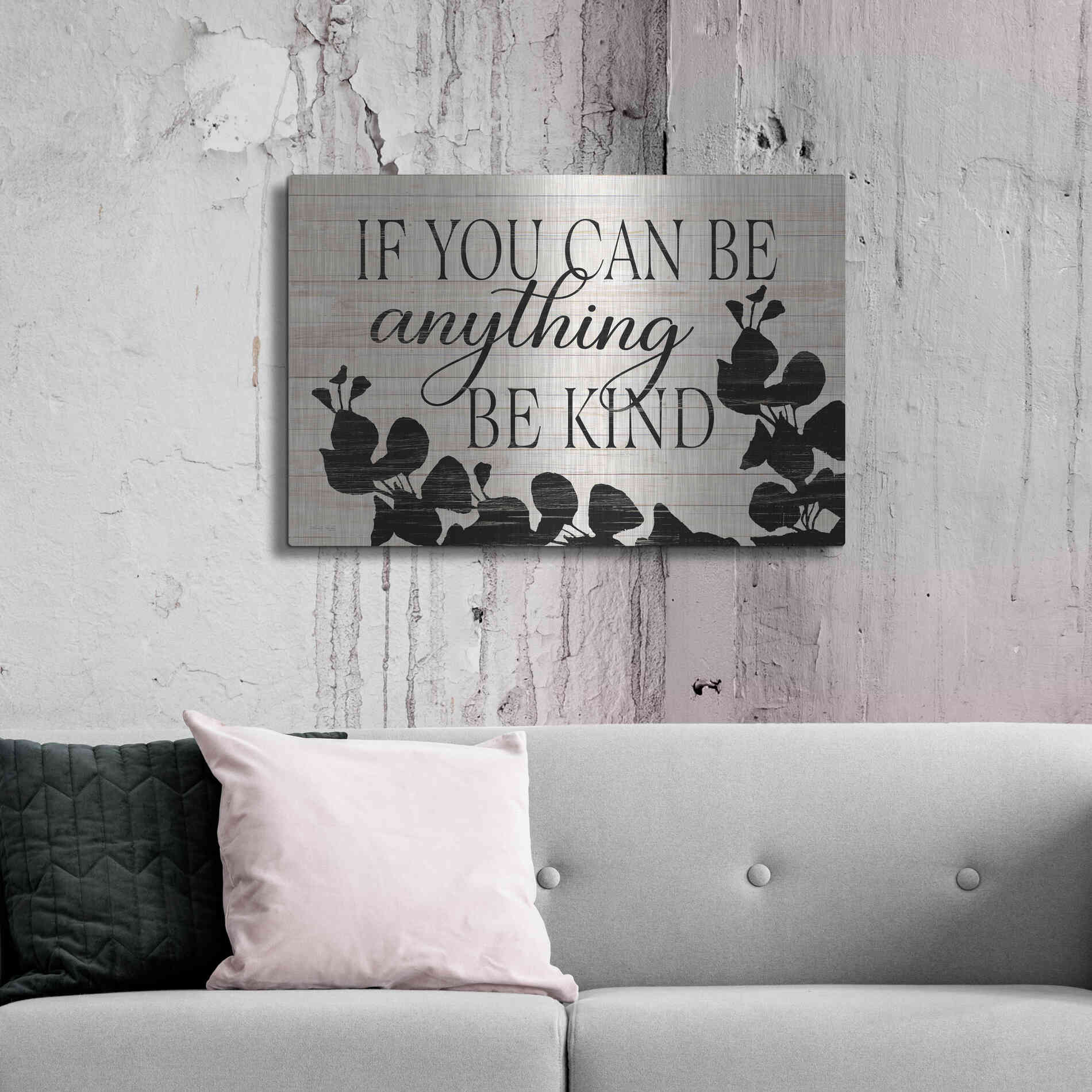 Luxe Metal Art 'Be Anything, Be Kind' by Cindy Jacobs, Metal Wall Art,36x24