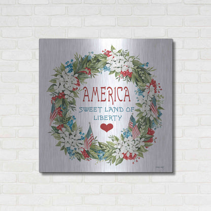 Luxe Metal Art 'America Wreath' by Cindy Jacobs, Metal Wall Art,36x36