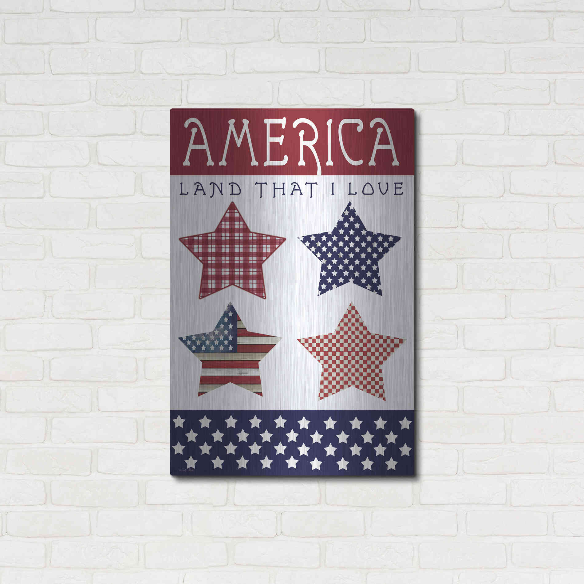 Luxe Metal Art 'Stars of America' by Cindy Jacobs, Metal Wall Art,24x36