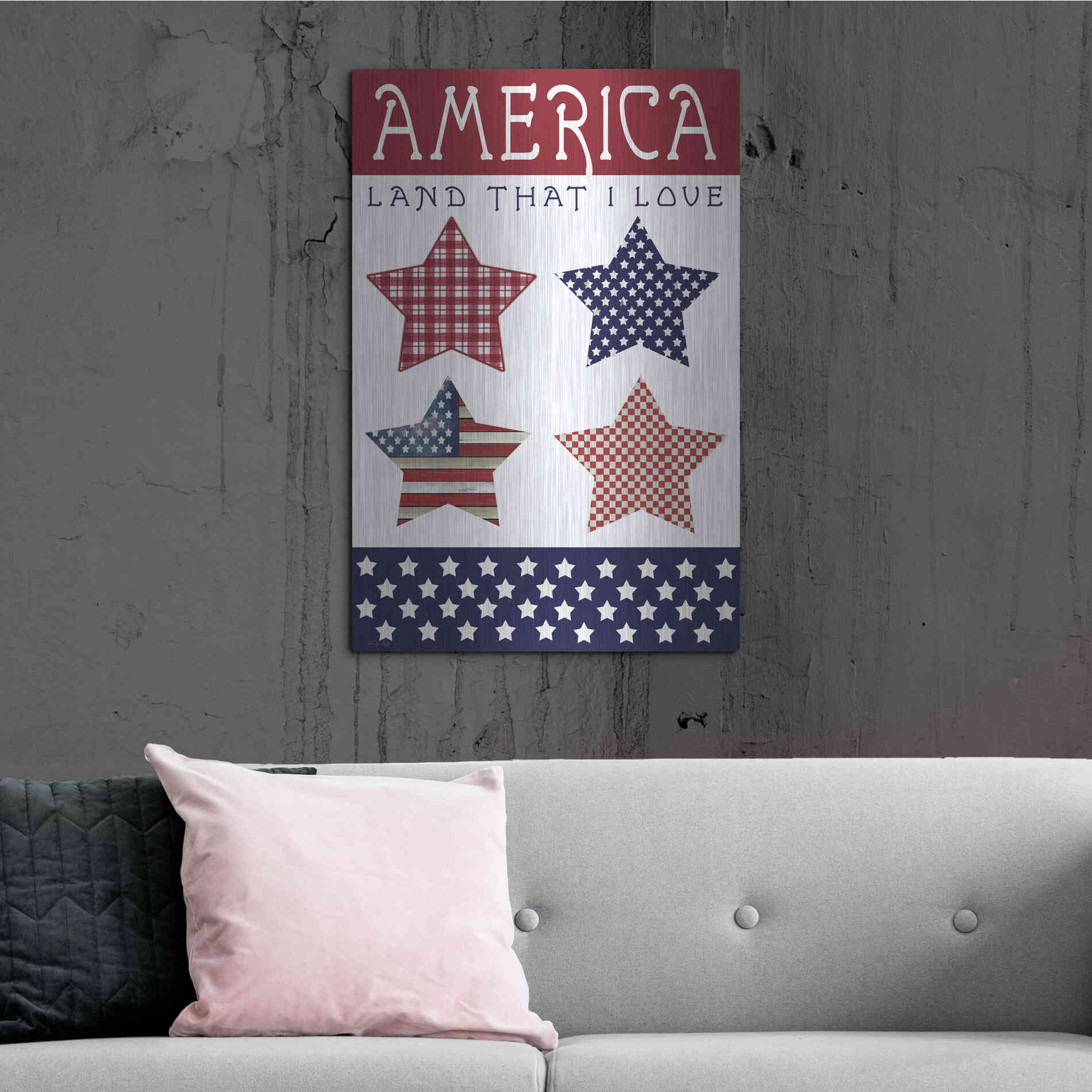 Luxe Metal Art 'Stars of America' by Cindy Jacobs, Metal Wall Art,24x36