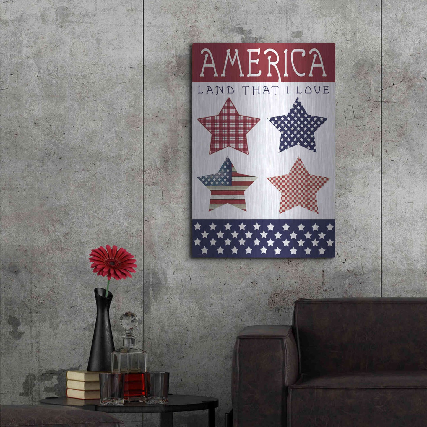 Luxe Metal Art 'Stars of America' by Cindy Jacobs, Metal Wall Art,24x36