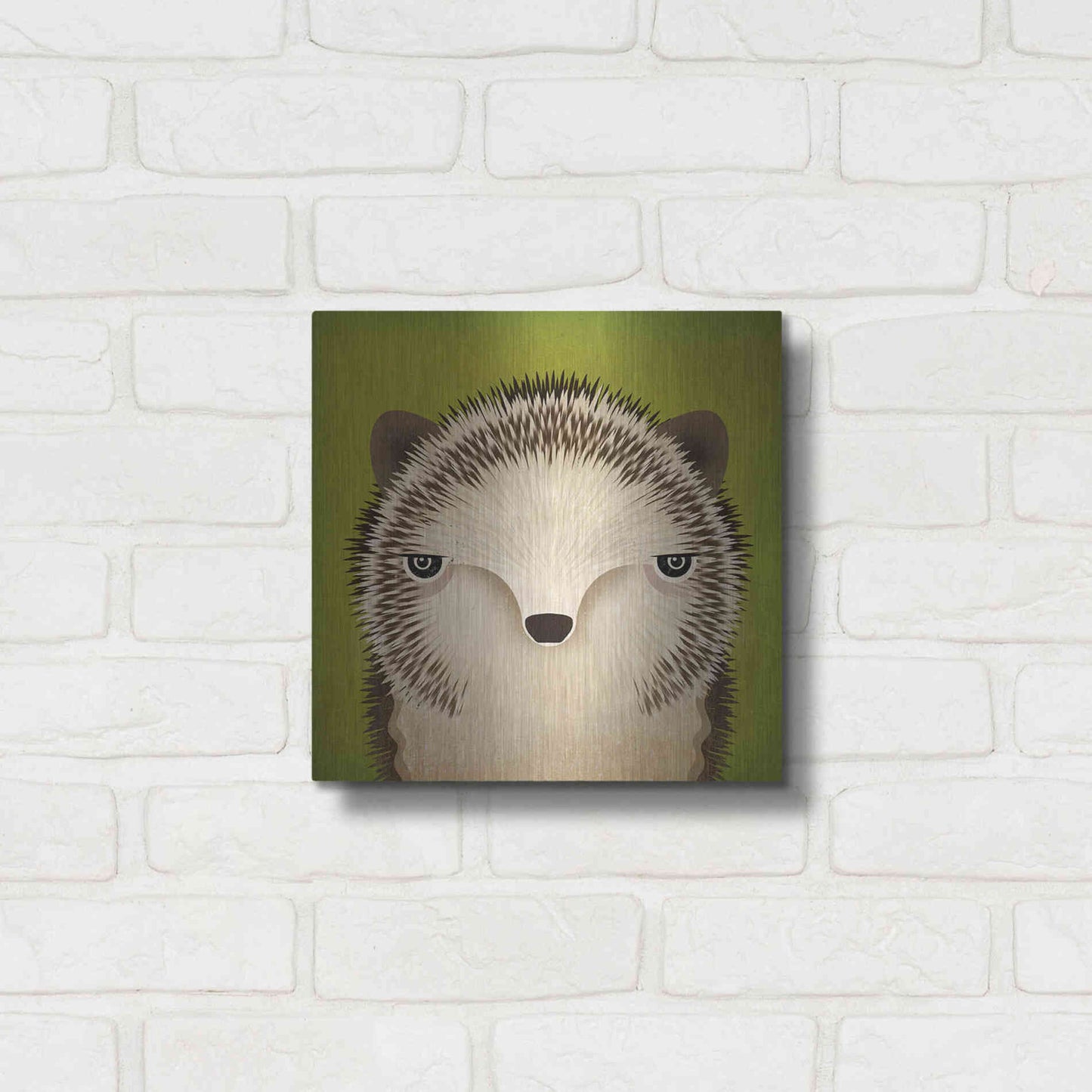 Luxe Metal Art 'Baby Hedgehog' by Ryan Fowler, Metal Wall Art,12x12