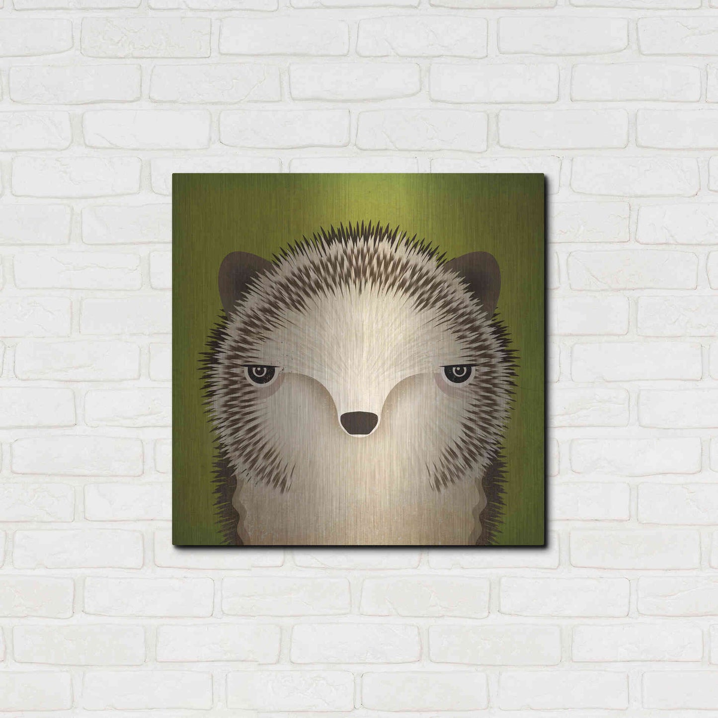 Luxe Metal Art 'Baby Hedgehog' by Ryan Fowler, Metal Wall Art,24x24