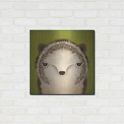 Luxe Metal Art 'Baby Hedgehog' by Ryan Fowler, Metal Wall Art,24x24