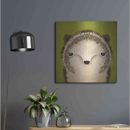 Luxe Metal Art 'Baby Hedgehog' by Ryan Fowler, Metal Wall Art,24x24