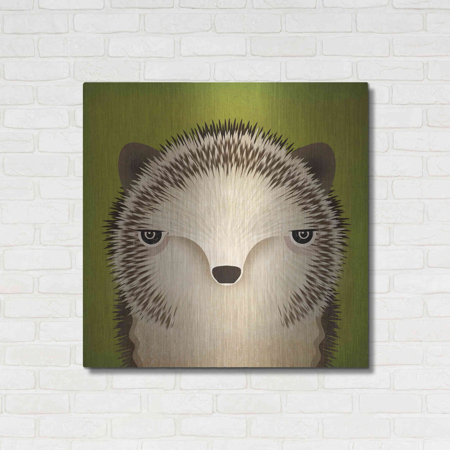 Luxe Metal Art 'Baby Hedgehog' by Ryan Fowler, Metal Wall Art,36x36
