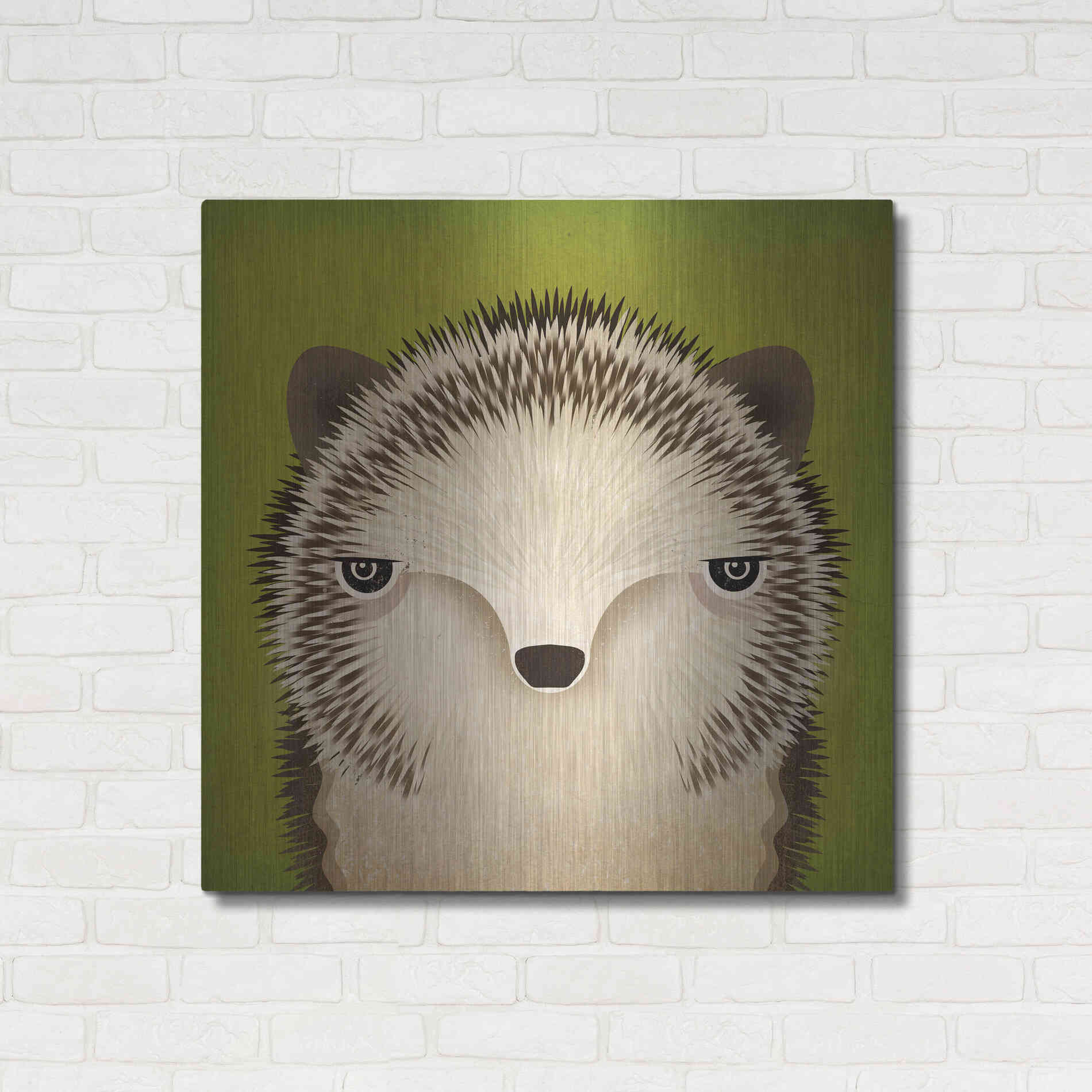 Luxe Metal Art 'Baby Hedgehog' by Ryan Fowler, Metal Wall Art,36x36